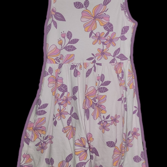 Jumping beans toddler girl sz 5 sleeveless purple floral play dress UG - Picture 2 of 3